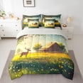 thumbnail image 3 of Homewish Dreamy Cartoon Deer Twin Bedding Sets 7-Piece, Western Rustic Cabin Bedding Comforter Set, Anime Animal Theme Reversible Sheet Sets, Microfiber Bedroom Decor, 3 of 8