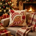 thumbnail image 6 of huayou Gingerbread Man Embroidery Print Christmas Throw Pillow Cover 17.72×17.72in Soft Cushion Case for Sofa Couch Bedroom Living Room Farmhouse Holiday Decoration, 6 of 6