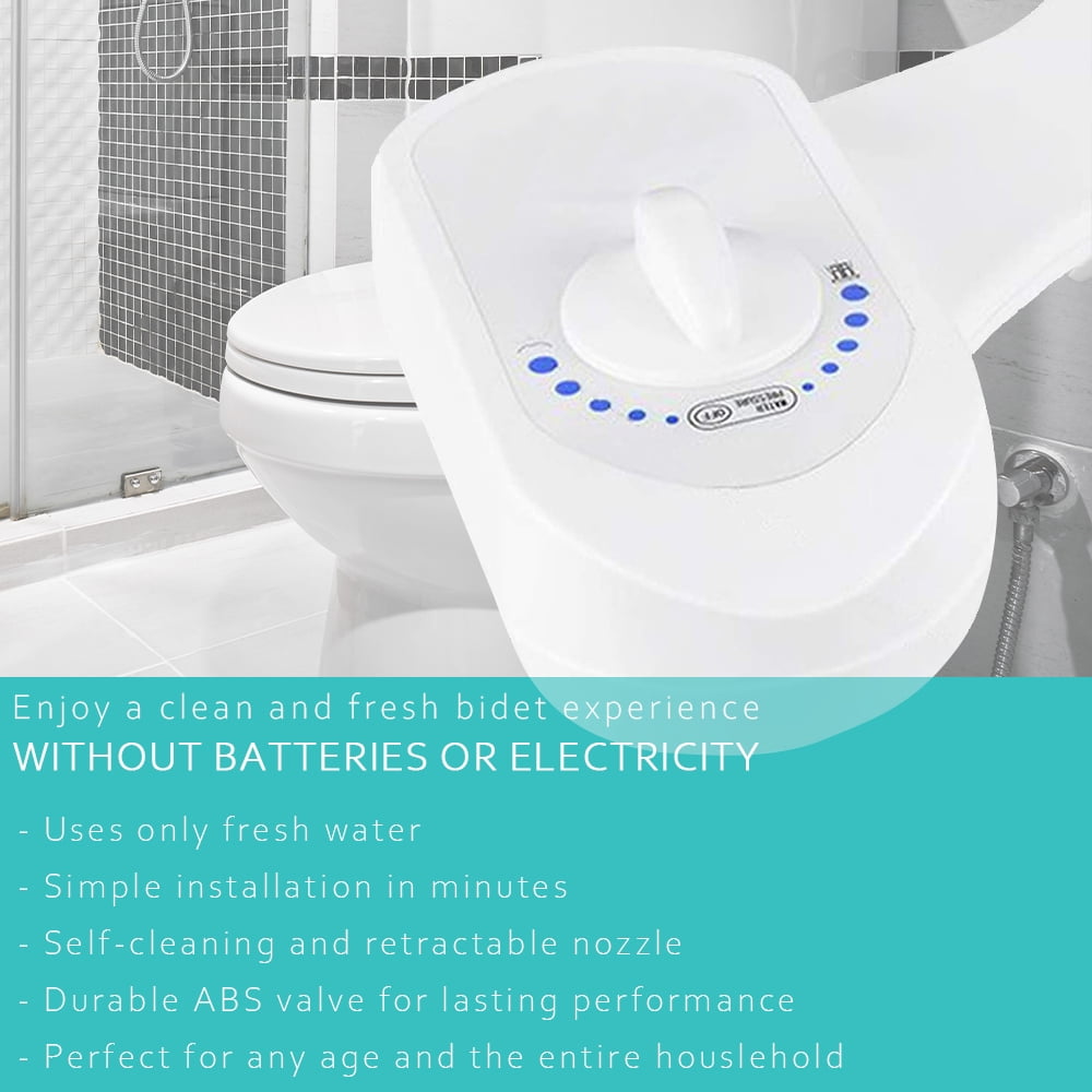 Deco Essentials Non-Electric Single Nozzle Toilet Seat Bidet for Standard 15/16" - 2-Pack Bundle