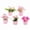 pink, variant on Mini potted plant - a small artificial green grass used for home decoration, suitable for desks, bookshelves, and offices (4 pots)