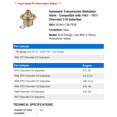 thumbnail image 2 of Automatic Transmission Modulator Valve - Compatible with 1967 - 1971 Chevy C10 Suburban 1968 1969 1970, 2 of 2