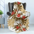 thumbnail image 4 of Floral Soft Flannel Fleece Blanket, Exotic Climbing Plant Ivy Flowers Leaves Vintage Blooms Botanical Artwork, Cozy Plush for Indoor and Outdoor Use, 60" x 80", Brown Sand Brown Red, by Ambesonne, 4 of 5