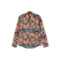thumbnail image 2 of Cenuakty Men’s Shirt, Long Sleeve Turn-down Collar Button-down Shirt Flower/Leaves Print Fall Casual Tops Streetwear, 2 of 9