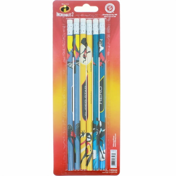 Disney Pixar Incredibles 2 Personalized Pencils Hero Super Star Awesome 6 Pack
