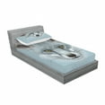 thumbnail image 3 of Animal Bedding Set with Sheet & Covers, Grey Fox Portrait Fluffy Forest Creature Mammal Wildlife Style Illustration, Printed Bedroom Decor 2 Shams, 4 Sizes, Pale Blue, by Ambesonne, 3 of 3