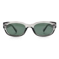 thumbnail image 3 of Mod Fashion Bevel Oval Rectangle Subtle Horn Rim Plastic Sunglasses Slate - Green, 3 of 8