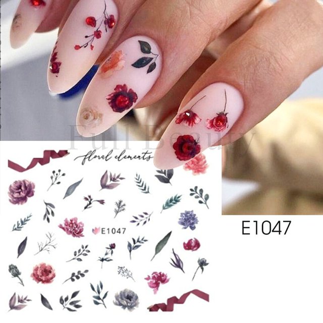 Calcomanías holográficas de mariposas para manicura, calcomanías azules y negras, flores temáticas de primavera, decoración de uñas, CHF672-681 de manicura Tan Jianjun unisex