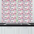thumbnail image 1 of Floral Kitchen Curtains, Exotic Flower Bouquet with Rose Petals Echeveria Blossom Summer Succulent, Two Panels Drapes with Rod Pocket Room Decor, 55" X 45", Pink Lilac Mint Green, by Ambesonne, 1 of 1