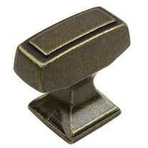 GlideRite 1-1/8 in. Transition Style Rectangle Cabinet Knob, Antique Brass, Pack of 10