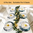 thumbnail image 5 of Teal Gray Round 13 Inch Placemats Set of 6, Modern Oil Painted Art Abstract Geometric HeatResistant Non Slip Place Mats for Dining Table, Wipeable Braided Kitchen Table Mats for Housewarming, 5 of 9