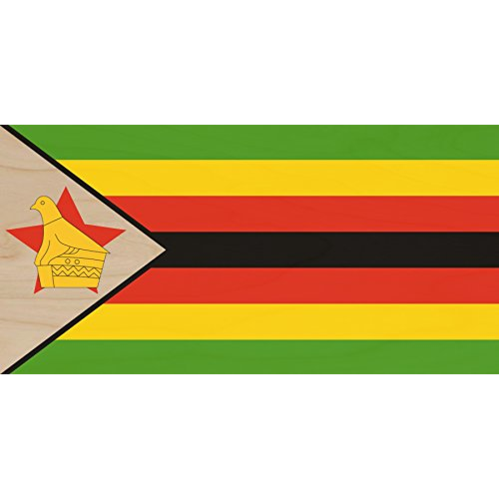 Zimbabwe World Country National Flags Plywood Wood Print Poster