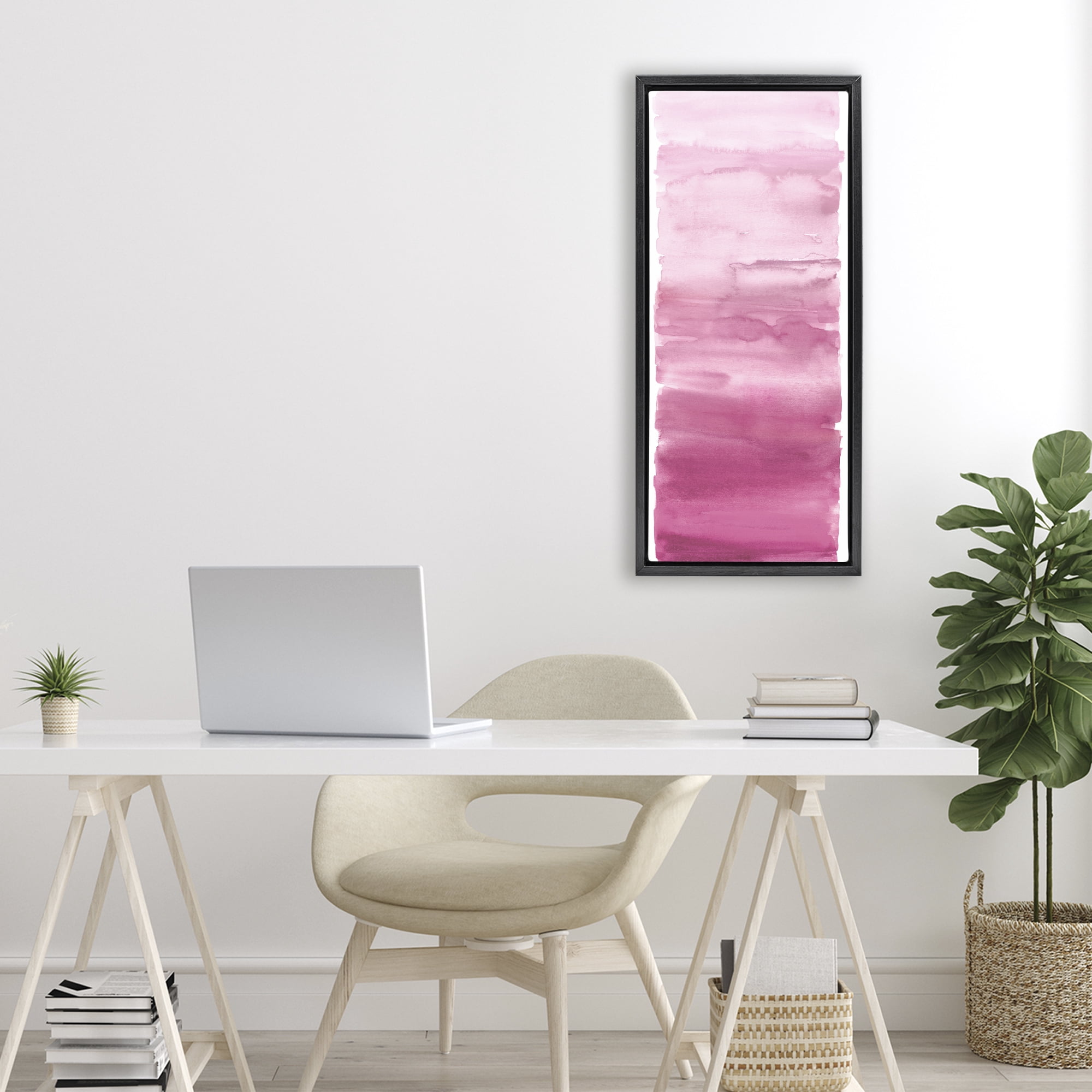 Stupell Industries Blush Blend Gradient Black Framed Floater Canvas Wall Art, design by Allie Corbin