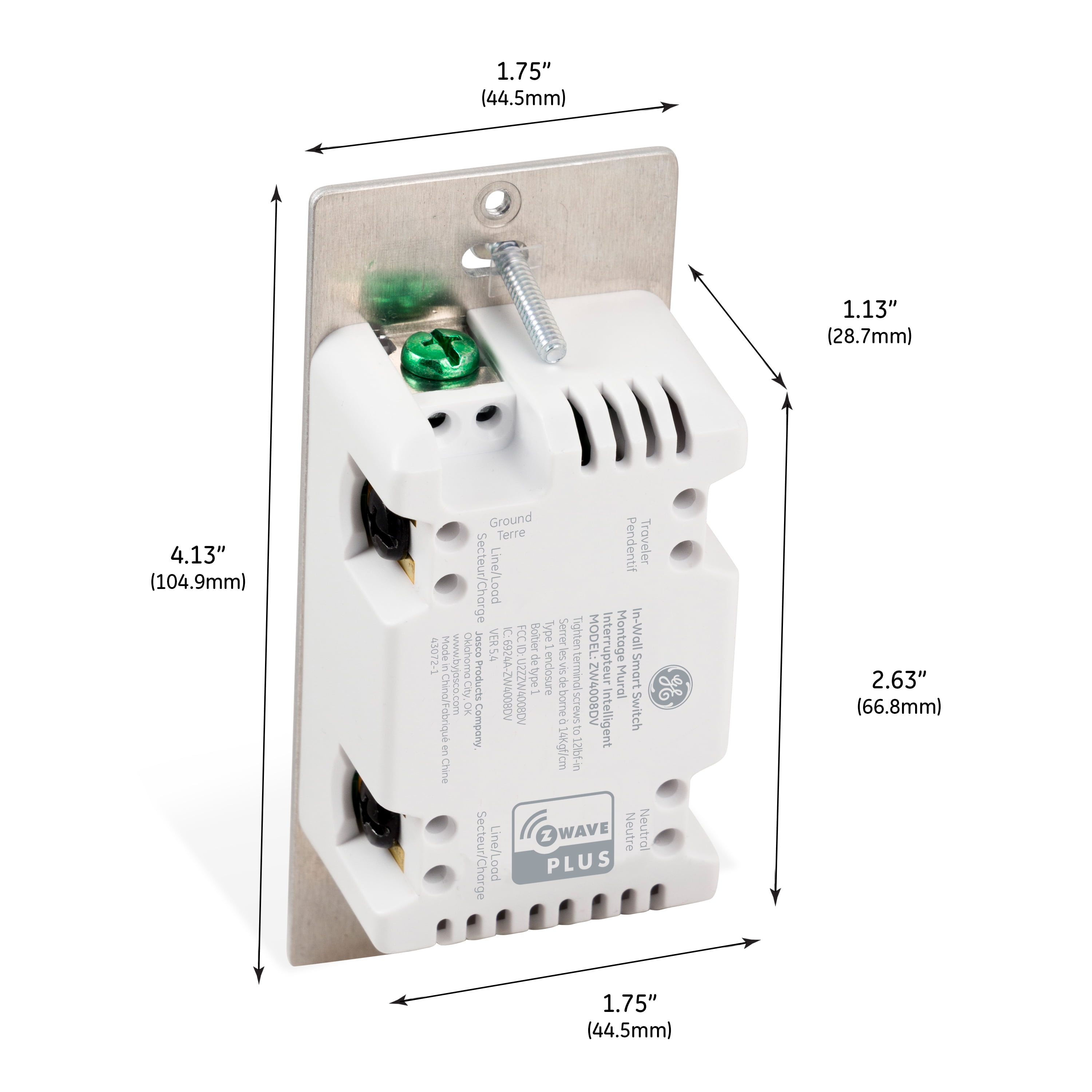 GE Enbrighten Z-Wave Plus Smart Light Switch 2-pack, 49156, White and Light Almond
