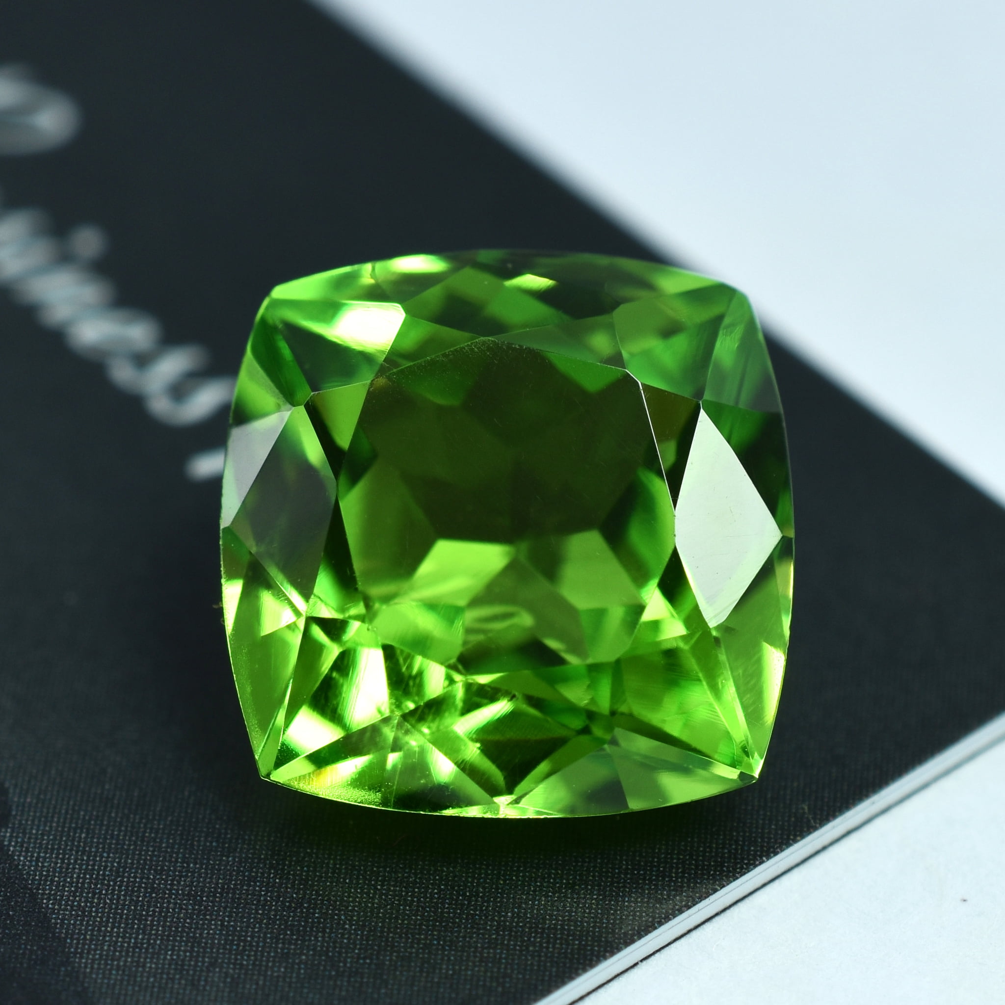 9Ct Natural Rare A++ Quality Green Peridot Cushion Cut Certified Loose Gemstones