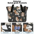 thumbnail image 2 of Tote Bag for Women - Basset Hounds with Bones and Presents Shoulder Bag - Large Utility Work Duffle Bag with Zipper Handbag for Travel, Work, Sprots, 2 of 5