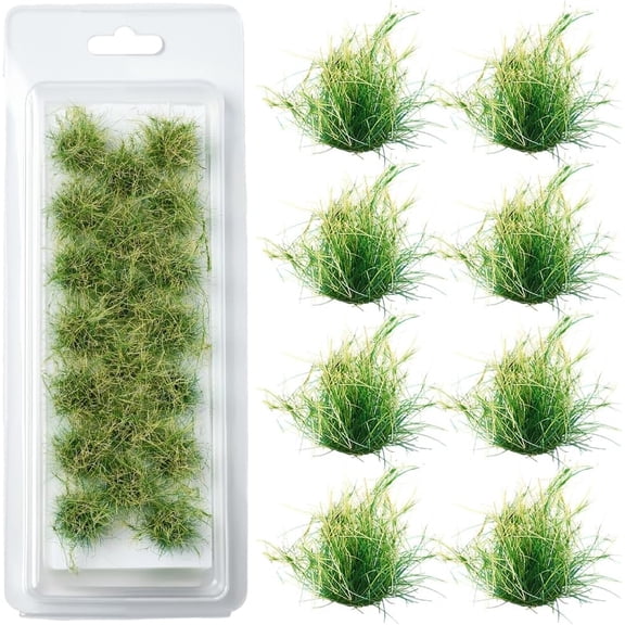 1 Box 20Pcs Static Grass Tufts Model Railroad Scenery Bushes Train Layout Scenery Resin Artificial Grass Lowland Shrub Vegetation for Miniature Landscape Railway Diorama Modeling