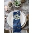 thumbnail image 3 of Navy Blue Marble Cloth Napkins Washable Set of 8, Abstract Modern Golden Geometric Reusable Dinner Table Napkins Cloth Bulk for Weddings Kitchen Restaurants Hotel Events Parties 20 x 20 Inch, 3 of 9