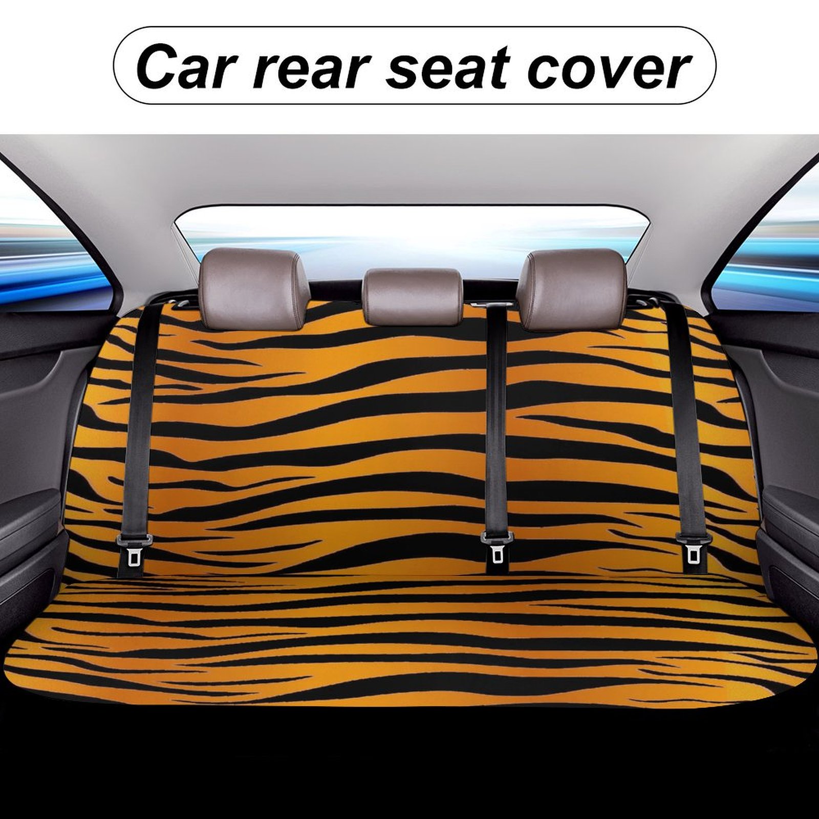 Animal Print Patterns Rear Seat Covers, Car Backseat Protector, Universal Back Seat Vehicle Interior Protector, Fits Most Cars, SUVs, Sedans, Trucks
