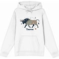 thumbnail image 4 of Taurus Zodiac Sign Adult White Long Sleeve Hoodie-XS, 4 of 6