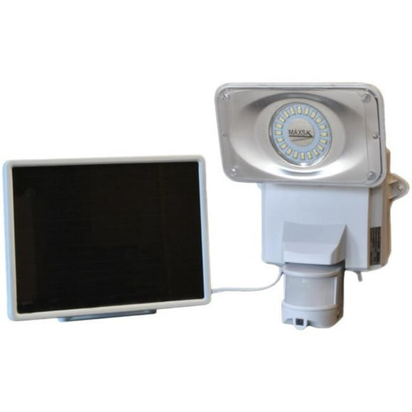 Maxsa Innovations 44642-CAM-WH 3.7V Caméra de Sécurité à Énergie Solaire avec Lumière et Blanc