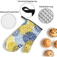 thumbnail image 4 of Blue Yellow and Navy Chrysanthemum Flowers Oven Mitts and Pot Holders 4 Pcs Set Daisy Floral Oven Glove and Potholder Suitable for Barbecues Baking Cooking Microwave, 4 of 6