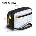 thumbnail image 3 of Portable Makeup Storage Bag 7.87×3.35×2.16in Portable Design Pu Leather Made Of A Bag For Multi-Use Cancer Awareness Ribbon Pattern - Soft Multicolor, 3 of 4