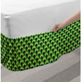 thumbnail image 2 of Yellow and Green Bed Skirt, Pattern of Half Circles Fish Scales Inspired, Elastic Bedskirt Dust Ruffle Wrap Around for Bedding Decor, 4 Sizes, Teal Multicolor, by Ambesonne, 2 of 2