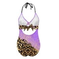 thumbnail image 5 of Bikinis for Women One Piece Leopard Print Strappy Back Swimsuits Plus Size Bathing Suits Tankinis Swimwear, 5 of 6