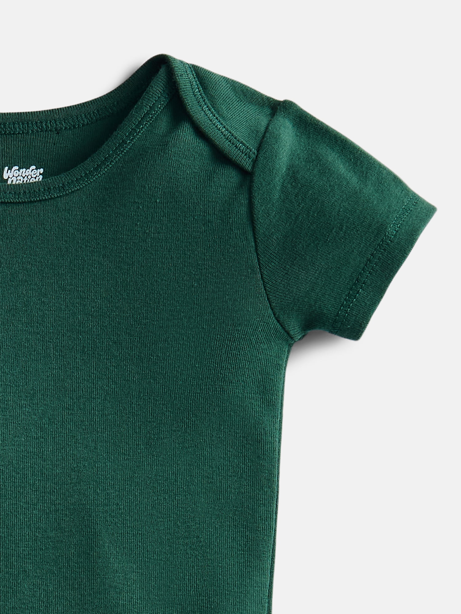Wonder Nation Baby Boys' Solid Bodysuit with Short Sleeves, 3-Piece, Sizes 0M-24M