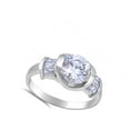 thumbnail image 4 of Round Clear CZ Solitaire Wedding Ring .925 Sterling Silver Band White Jewelry Female Size 10, 4 of 4