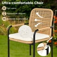 thumbnail image 3 of GO 7 Pieces Patio Dining Set, Outdoor Wicker Furniture Set, Plastic-wood Table Top with Umbrella Hole, Rattan Dining set for Backyard, Garden and Poolside,Beige Cushions, 3 of 22