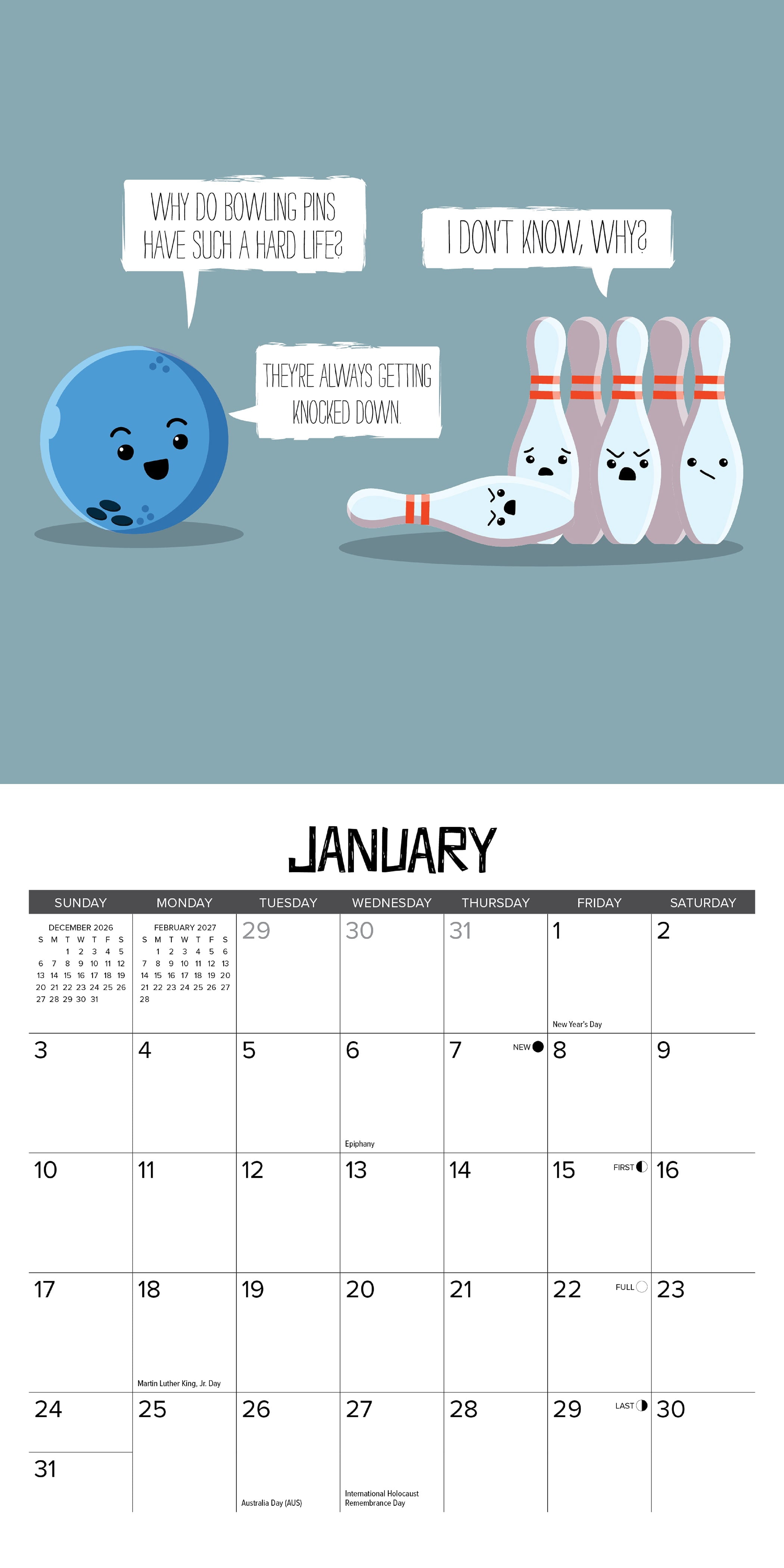 Willow Creek Press, Bad Dad Jokes 2027 Mini Wall Calendar