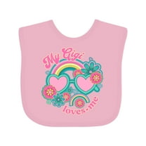 Inktastic My Gigi Loves Me Girls Rainbow Granddaughter Girls Baby Bib