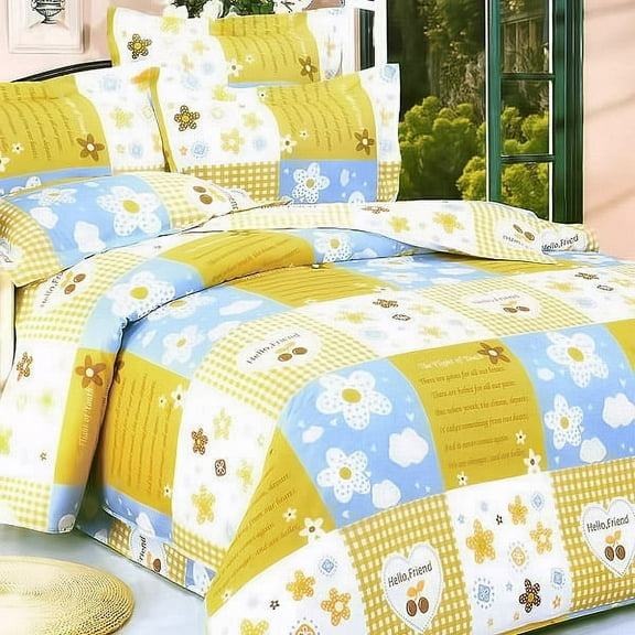 Yellow Countryside Luxury 7PC Bed In A Bag Combo 300GSM (Full Size)