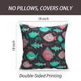 thumbnail image 2 of LALILO Throw Pillow Covers Swimming Fishes Cute Black Fishes Cushion Cover 18" x 18", 2 Pack, 2 of 6