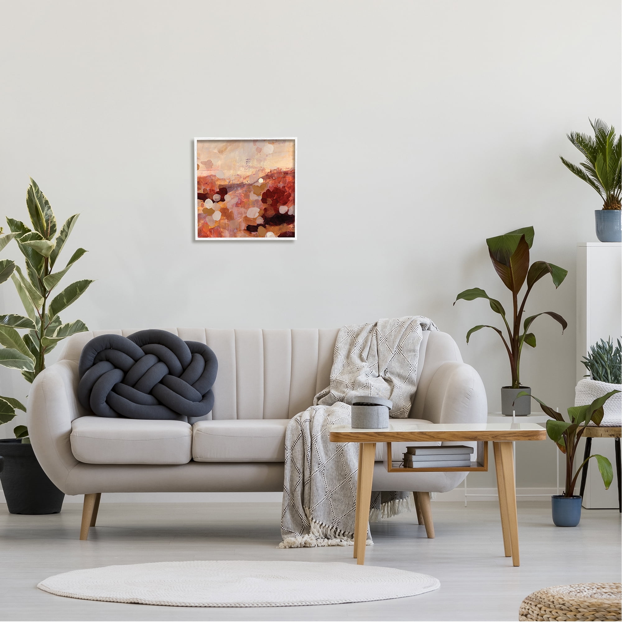 Stupell Industries Abstract Desert Landscape Abstract Painting White Framed Art Print Wall Art, 17 x 17