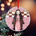 thumbnail image 5 of Kamado Nezuko Christmas Round Ornament Glass Circular Pendant Smooth Hanging Decoration for Home, Office & Christmas Tree, 5 of 8
