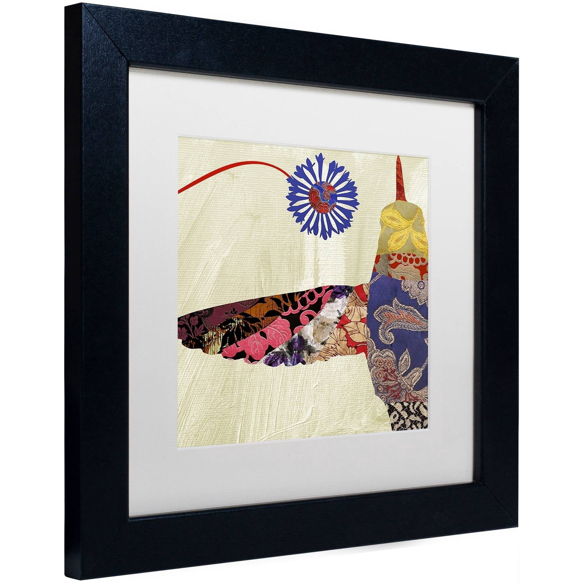 Trademark Fine Art "Hummingbird Brocade I" Canvas Art by Color Bakery White Matte, Black Frame