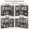 thumbnail image 6 of Homieasy 71'' - 110'' W Closet System with Wooden Drawers and Hanging Rods, Black, 6 of 7