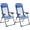 Blue, variant on Resenkos Folding Patio Dining Chairs Set Of 2 - Black Outdoor Deck Chairs With Adjustable Sling Backs, Versatile Camping Chairs, Green
