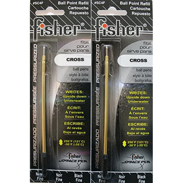 2 PACK Genuine Fisher Space Pen Black Fine Point SC4F CROSS Pen Refills