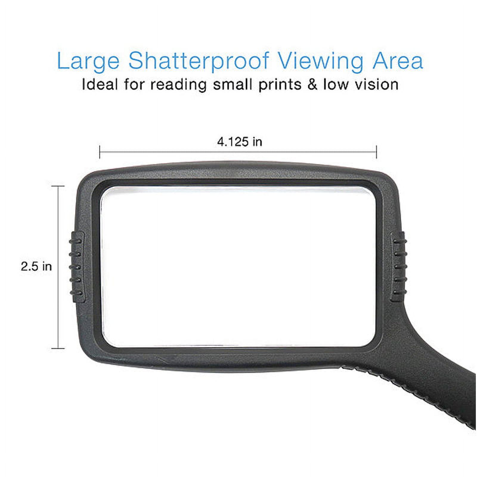MagniPros 3X(300%) Magnifying Glass-Large Rectangular Viewing Area-Shatterproof - image 2 of 7