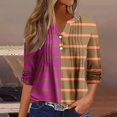 thumbnail image 2 of Summer Savings Clearance 2024! TAGOLD Summer Tops T-shirt Blouse for Womens,Women's Fashion Solid Long Sleeve Blouse Buttons V Neck Casual Tops, 2 of 5