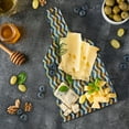 thumbnail image 5 of Chevron Cutting Board, Chevron Shapes in Retro Colors Simple Geometrical Coat of Arms, Decorative Tempered Glass Cutting and Serving Board, Wine Bottle Shape, Blue Green Red, by Ambesonne, 5 of 5