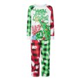 thumbnail image 3 of Christmas Family Matching Pajamas Set Xmas Tree Letters Print Tops+Plaid Pants Set Holiday Pjs Sleepwear Loungwear Outfit, 3 of 7