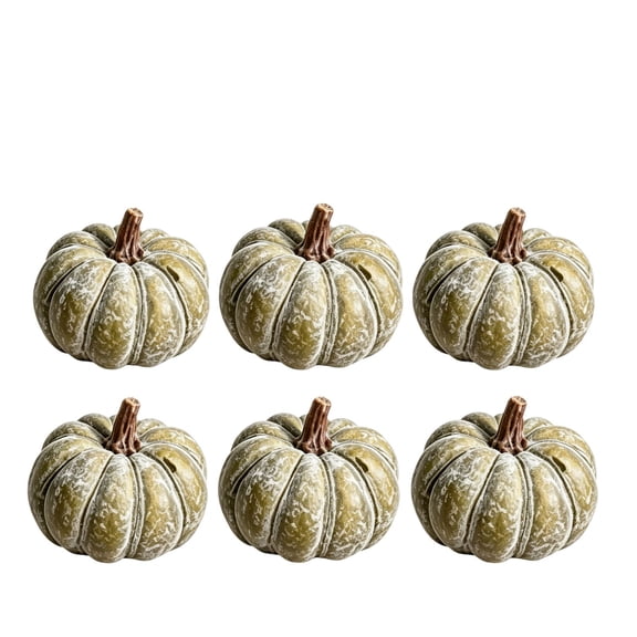 6 Pcs Mini Pumpkin Ornament, Fall Harvest Wreath Accessory, Vintage Rustic Neutral Fake Pumpkin, Photography Prop for Autumn DIY Craft Home Thanksgiving Decoration