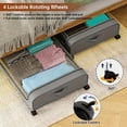 thumbnail image 5 of [Under Bed Storage] 2pcs Under Bed Storage Organizer Metal Underbed Bins With Wheels And Lid Metal  Storage Containers Under Bed Rolling Storage For Clothes, Bedding, Shoes, Blankets, Books, Toys, 5 of 12