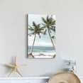 thumbnail image 3 of Beach Seaside Canvas Wall Art: Coastal Coconut Trees Painting Ocean Swing Hanging on Palm Tree Picture Seascape Sunset Artwork Decor for Living Room Bathroom 16" x 12", 3 of 6