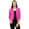 thumbnail image 1 of Bimba Women Solid Shrug Spandex 3/4 Sleeve Casual Shrug Cardigan, 1 of 5