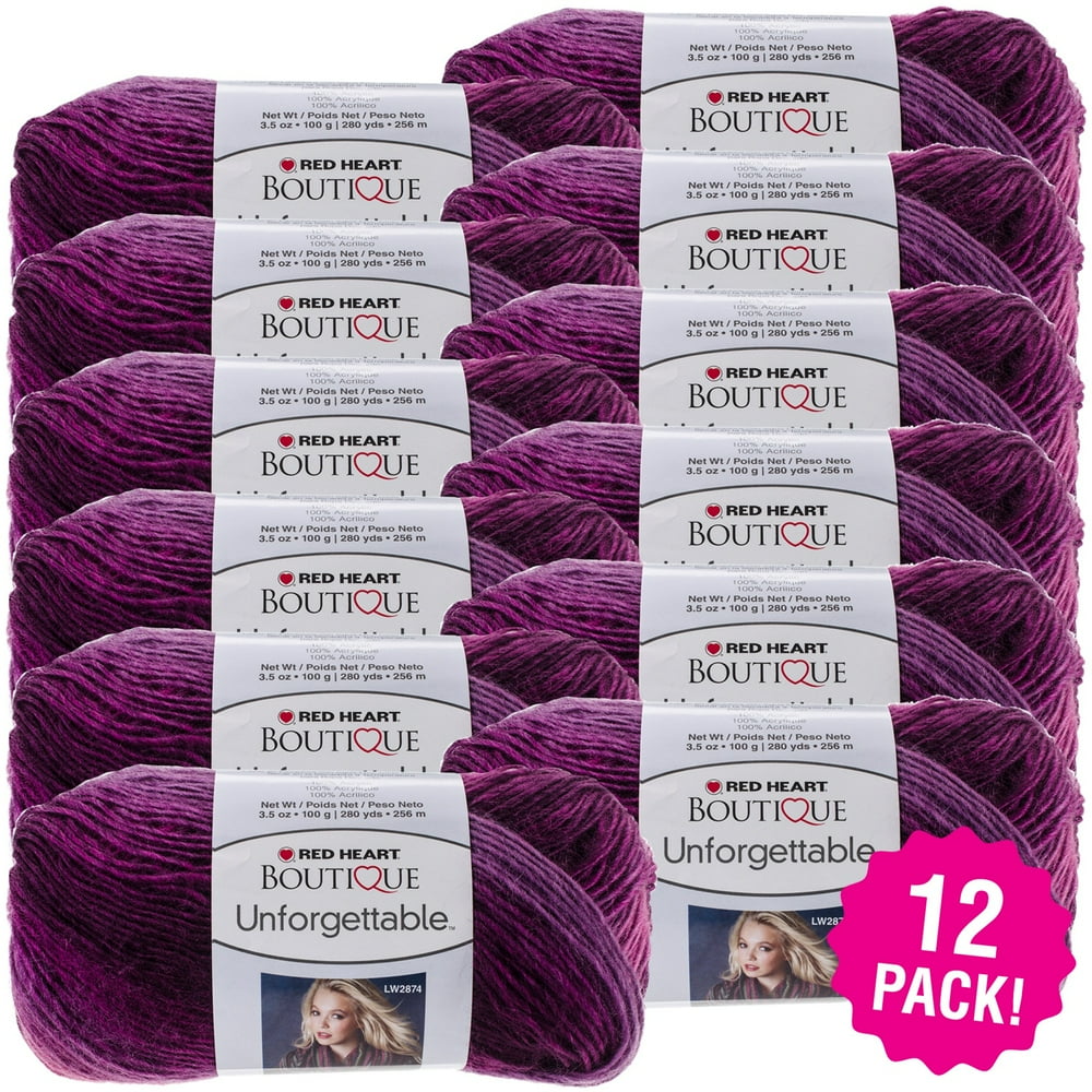 Red Heart Boutique Yarn Petunia, Multipack of 12